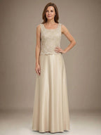 Glitter Lace & Satin Skirt Jacket Dress with Open Jacket