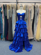 A-Linien trägerloses Herzausschnitt langes Ballkleid mit Schlüsselloch
