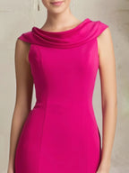 Formal Dress Rose Cowl Neck Floor-Length Dress