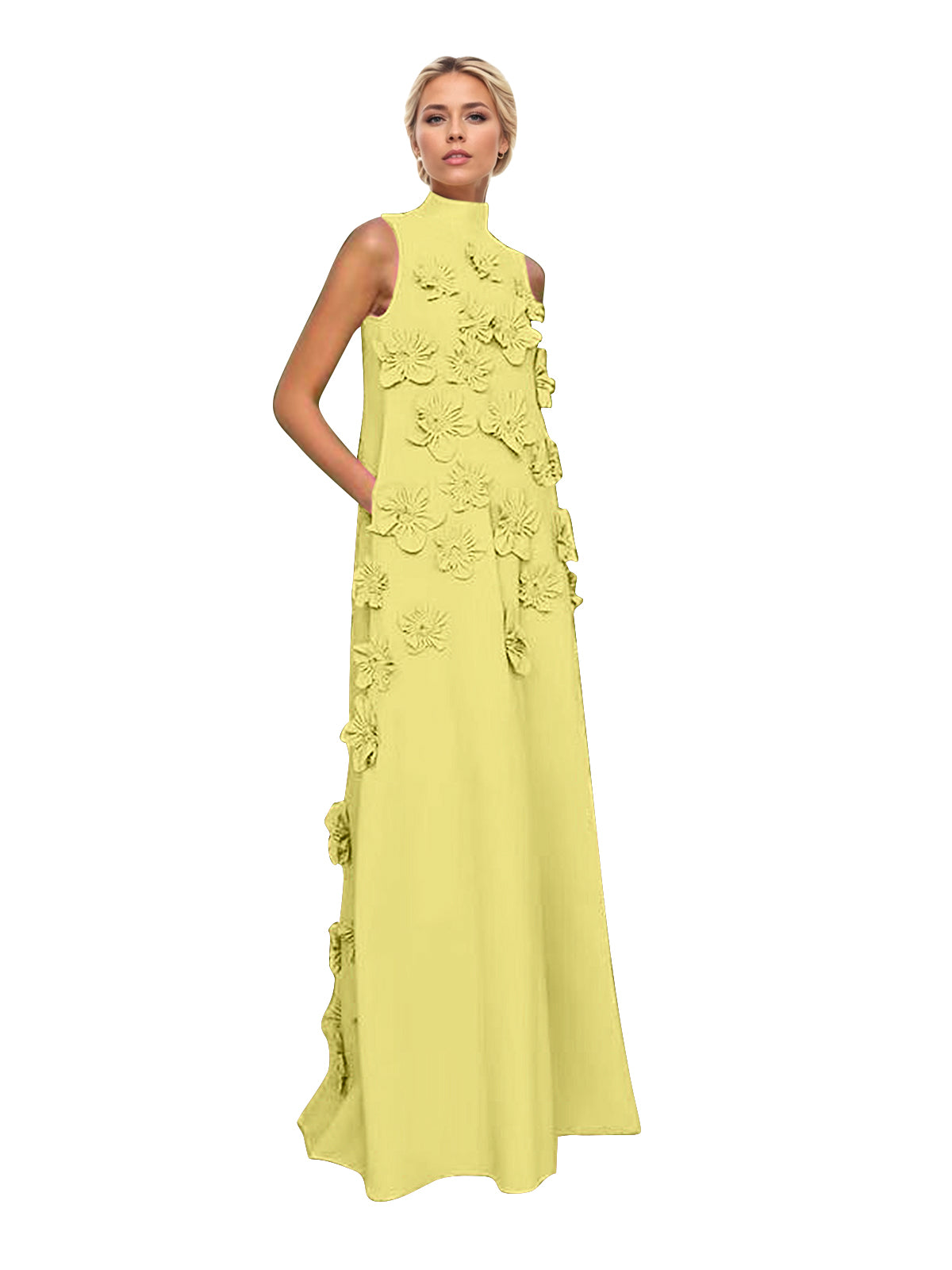 Hank Blumenverziertes Maxikleid