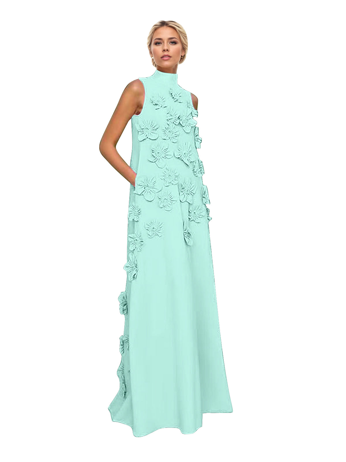 Hank Blumenverziertes Maxikleid