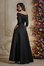 Sophisticated Off-the-Shoulder Embroidered A-Line Evening Gown