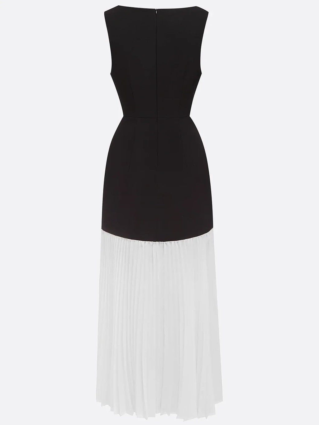 Vestido longo preto plissado com flores 3D, clássico, decote em V e sem mangas estilo sereia