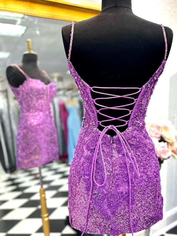 Robe moulante à bretelles spaghetti scintillante à sequins avec laçage, pour bal d'accueil
