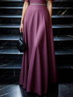 Evening Dress Purple V Neck Belted Maxi Mother of the Bride Dress