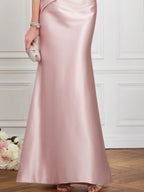Robe maxi rose bustier formelle pour invité de mariage