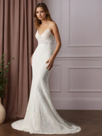 Robe de mariée sirène en dentelle blanche