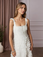 Robe de mariée en tulle froncé, coupe A