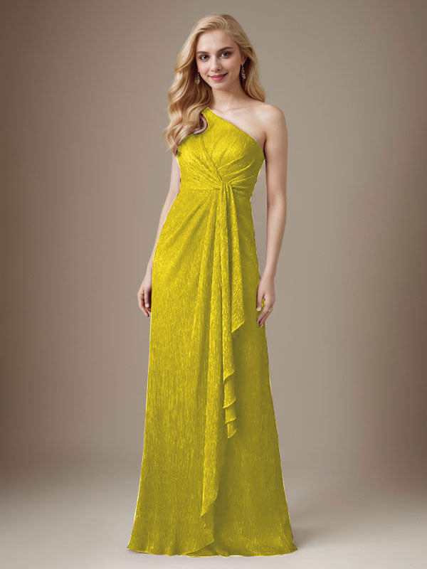 Rubinrotes Etuikleid mit einer Schulter aus metallischem Mesh Mutterkleid der Braut