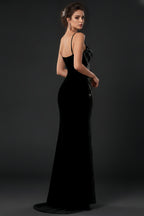 Radiant Rhinestone Spaghetti Strap Formal Column Gown