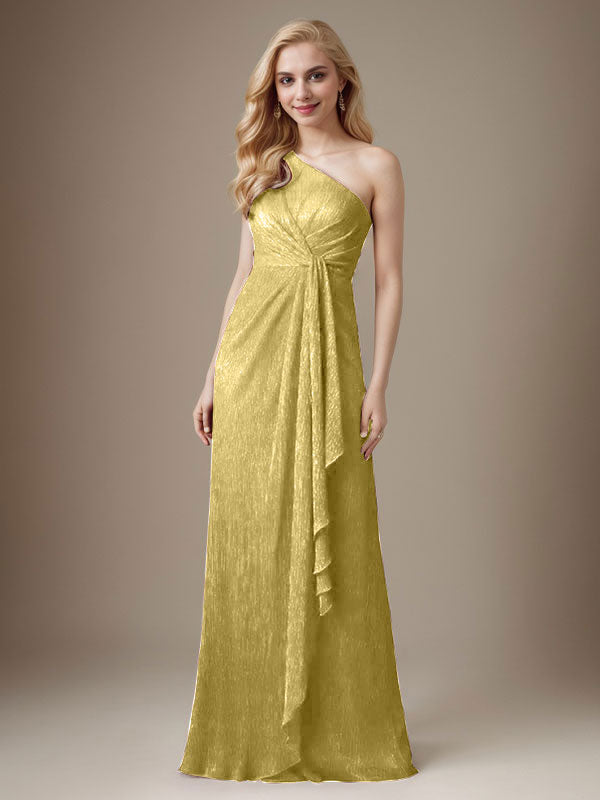 Rubinrotes Etuikleid mit einer Schulter aus metallischem Mesh Mutterkleid der Braut