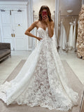 Vintage Scroll Floral Lace Sweetheart Wedding Dress