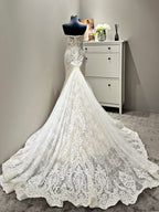 Vintage Baroque Sweetheart Mermaid Bridal Gown With Oversized Lace Train
