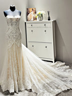 Vintage Baroque Sweetheart Mermaid Bridal Gown With Oversized Lace Train