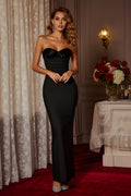 Strapless Sequin Embellished Two-Piece Effect Maxi Evening Dress