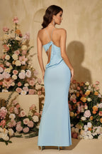 Elegant Halter Neck Asymmetrical Cutout Floor-Length Gown