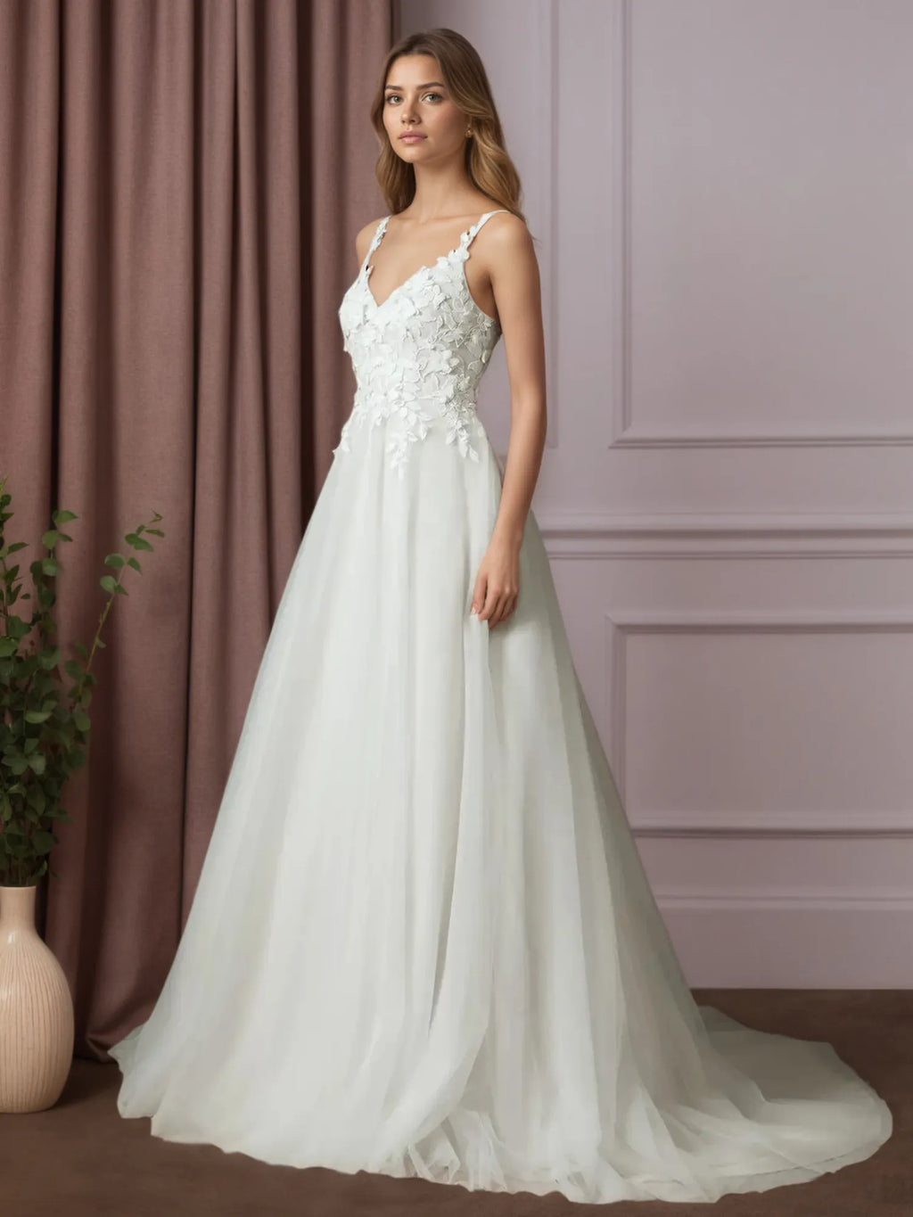 Weißes Ballkleid aus Spitze, Hochzeitskleid