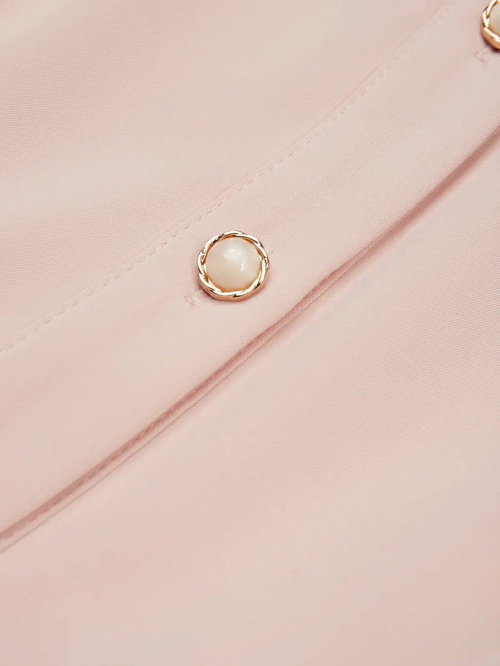 Robe midi plissée rose classique à col chemise et manches courtes ligne A