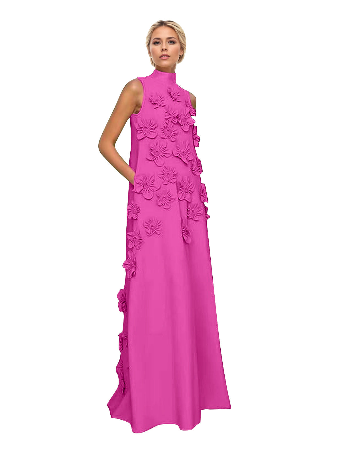 Hank Blumenverziertes Maxikleid