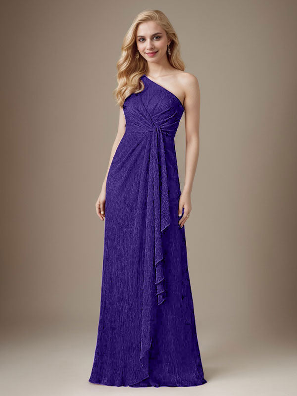 Rubinrotes Etuikleid mit einer Schulter aus metallischem Mesh Mutterkleid der Braut