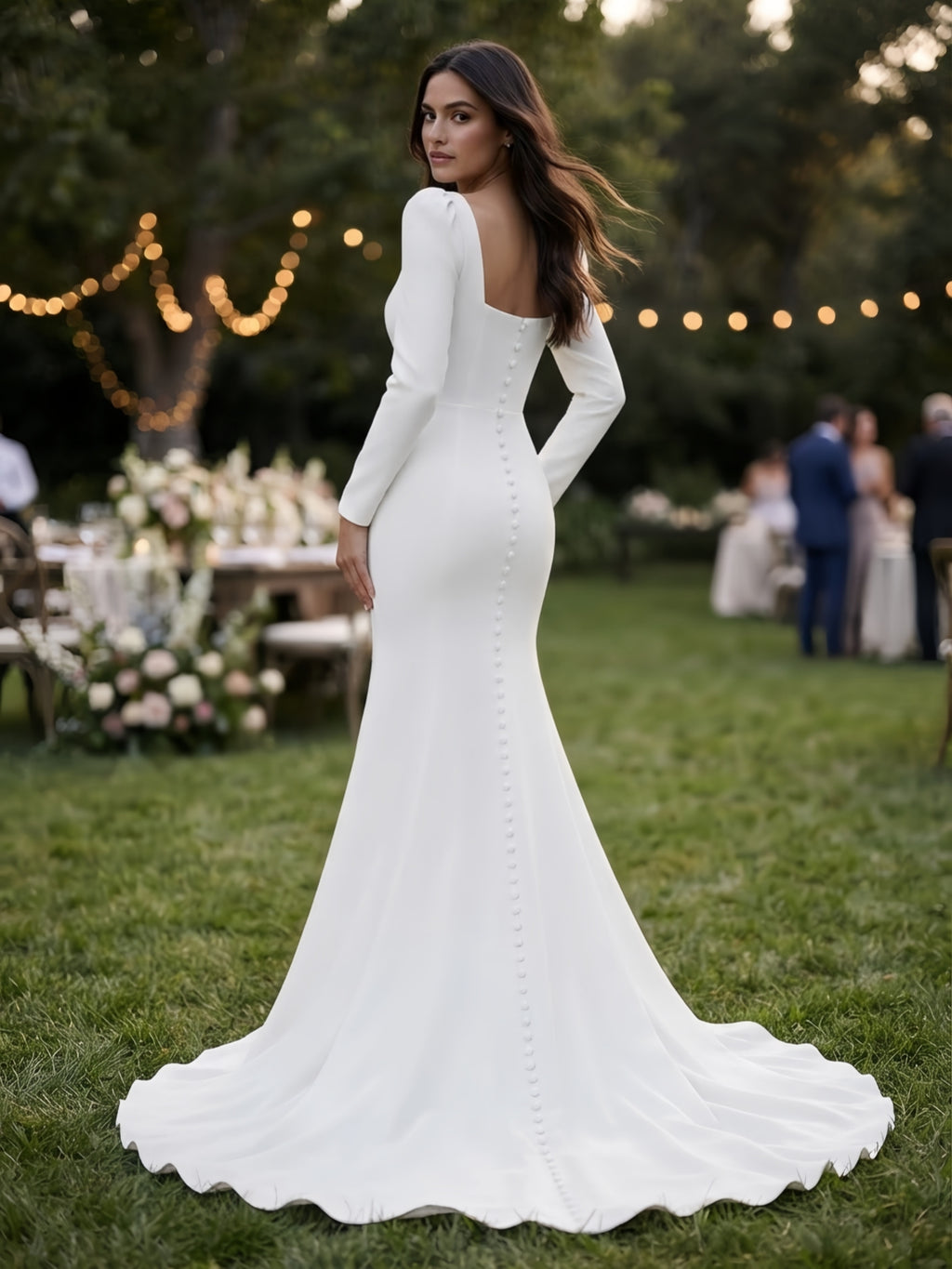 Sweetheart Long Sleeve Ball Gown Wedding Dress