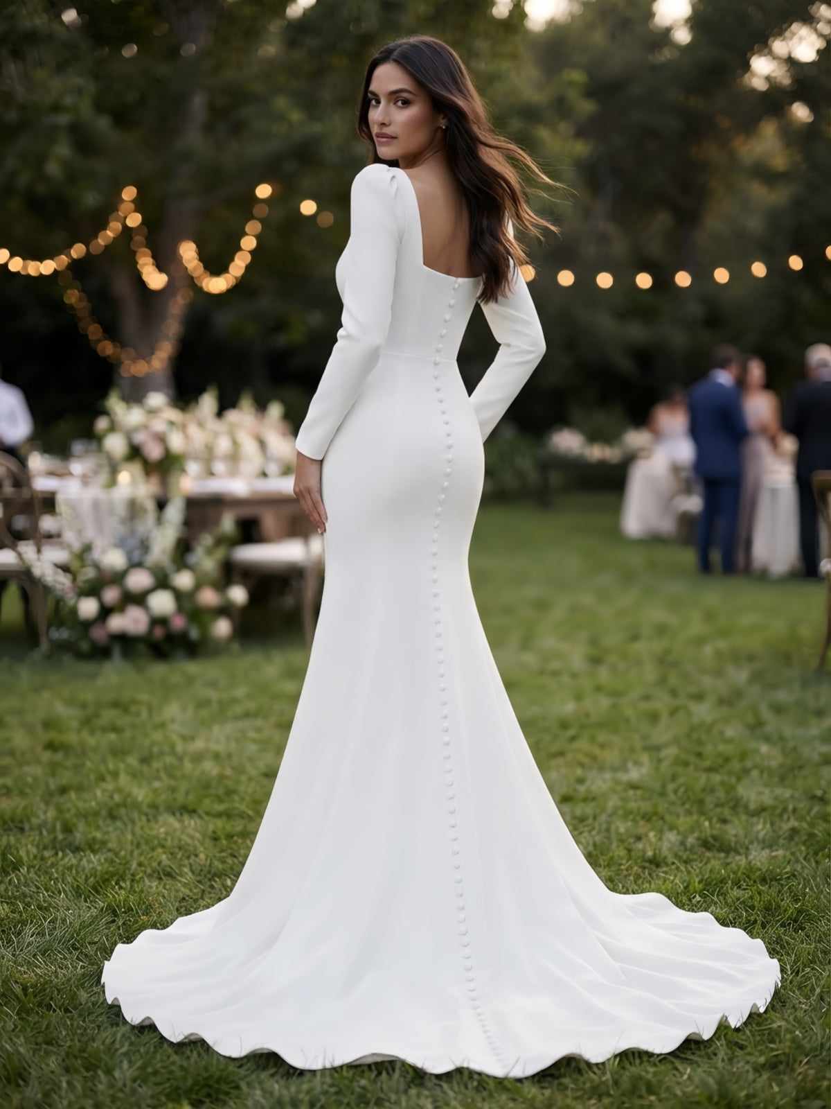 Sweetheart Long Sleeve Ball Gown Wedding Dress