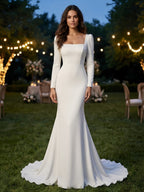 Sweetheart Long Sleeve Ball Gown Wedding Dress