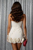 Floral Applique Corset Mini Dress for Special Occasions