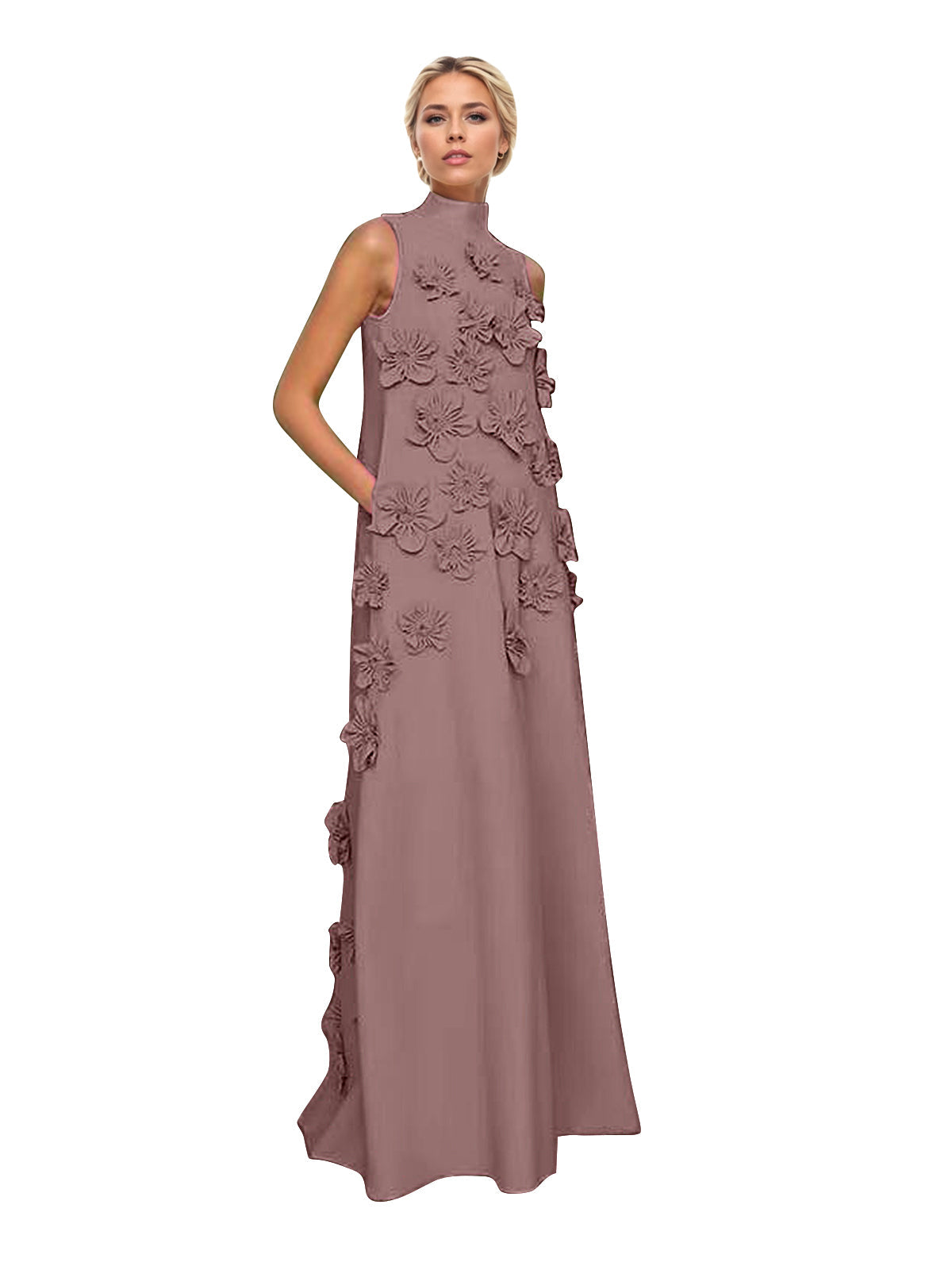 Hank Blumenverziertes Maxikleid