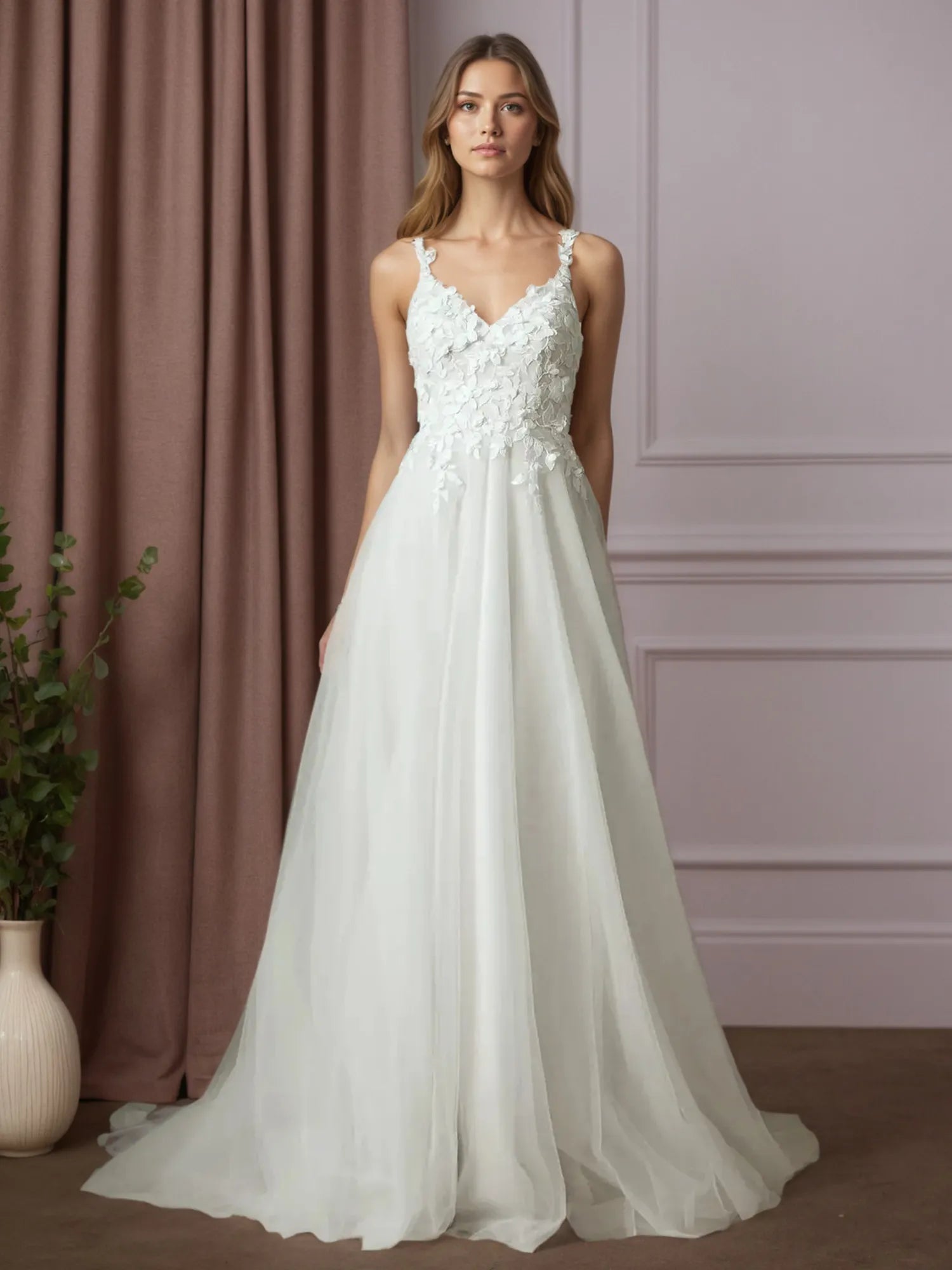Weißes Ballkleid aus Spitze, Hochzeitskleid