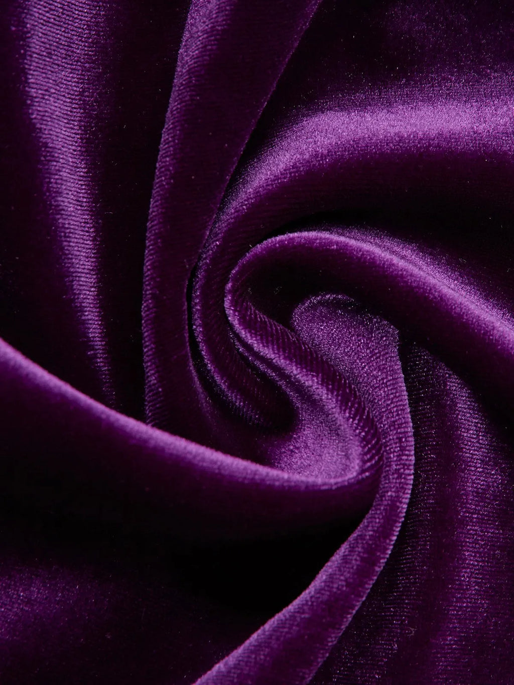 Lila Kreuz Samt V-Ausschnitt Langarm Puffärmel Etui Midi-Kleid