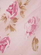 Rosa florales Chiffon Neckholder ärmelloses A-Linien Maxi-Kleid