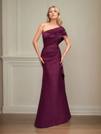 Trumpet/Mermaid One Shoulder Sleeveless Satin Mother of the Bride Dress With Ruched
