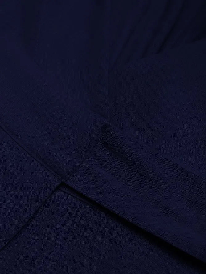 Robe maxi portefeuille en lyocell lin bleu violacé à col en V sans manches ligne A avec nœud