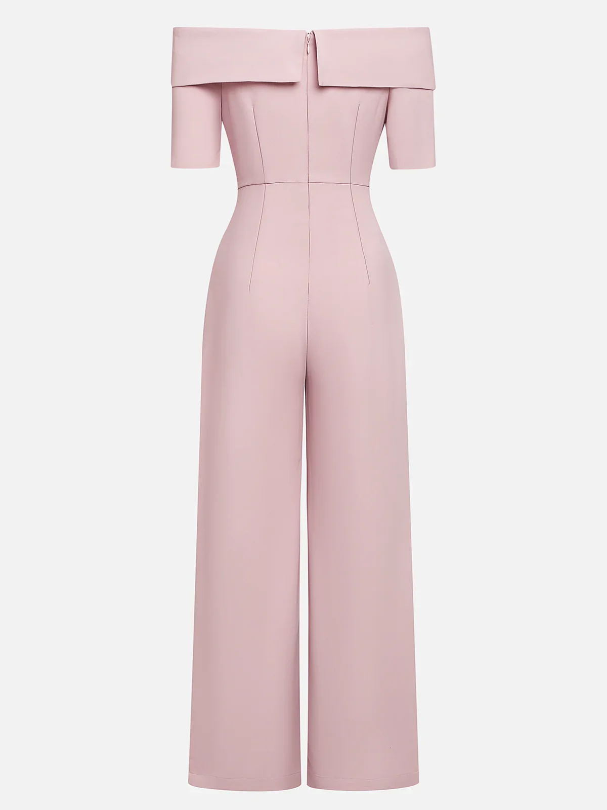 Women Pink 3D Floral Off The Shoulder Short Sleeve Dressy Jumpsuit