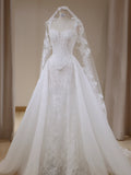 Sweetheart Boned Lace Corset Bodice Layered Tulle Ball Gown Wedding Dress