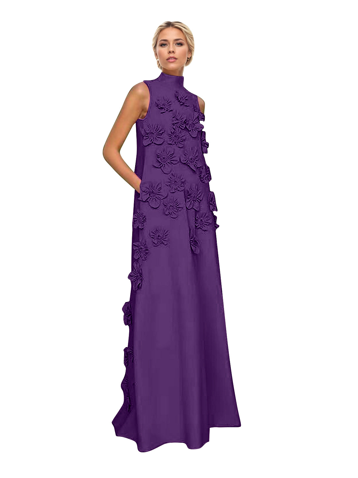 Hank Blumenverziertes Maxikleid