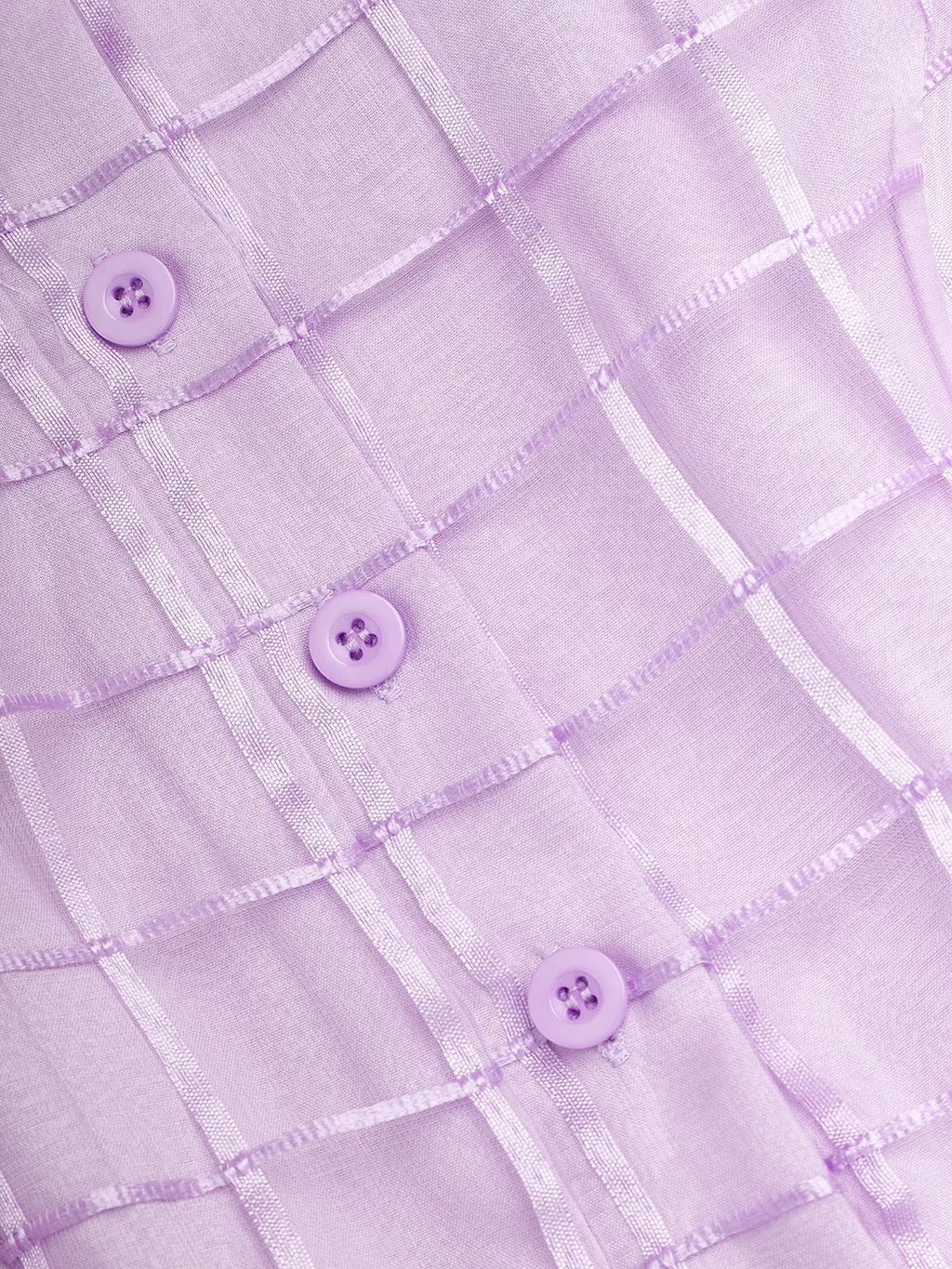 Vestido midi en línea A color lavanda púrpura con hebilla, cuello de camisa y sin mangas
