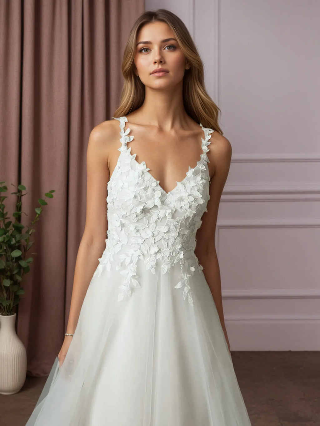 Weißes Ballkleid aus Spitze, Hochzeitskleid