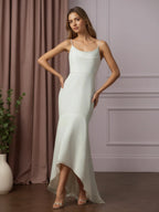 White Mermaid Beaded Chiffon Wedding Dress