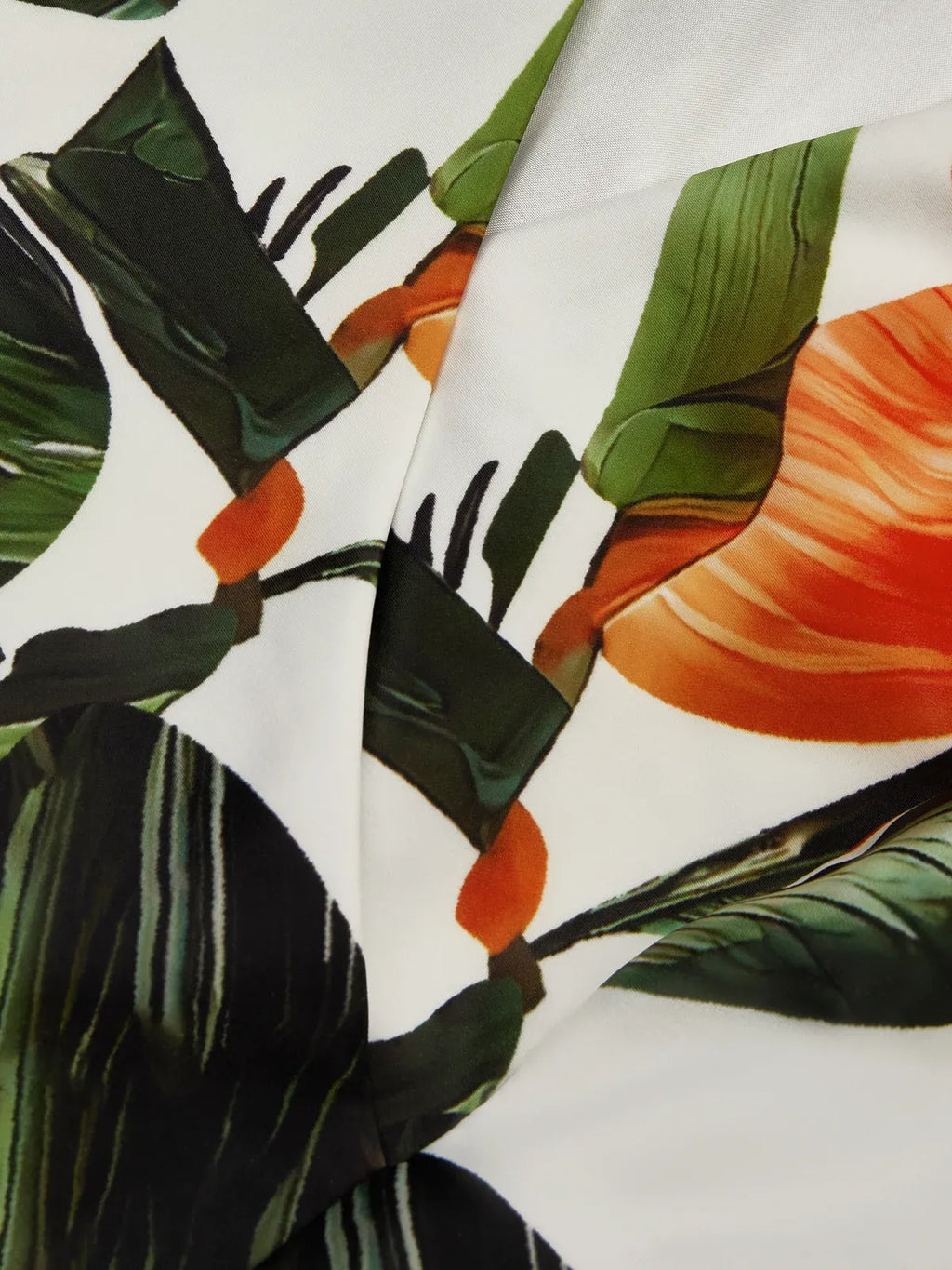 Robe maxi classique orange à fleurs col en V sans manches ligne A