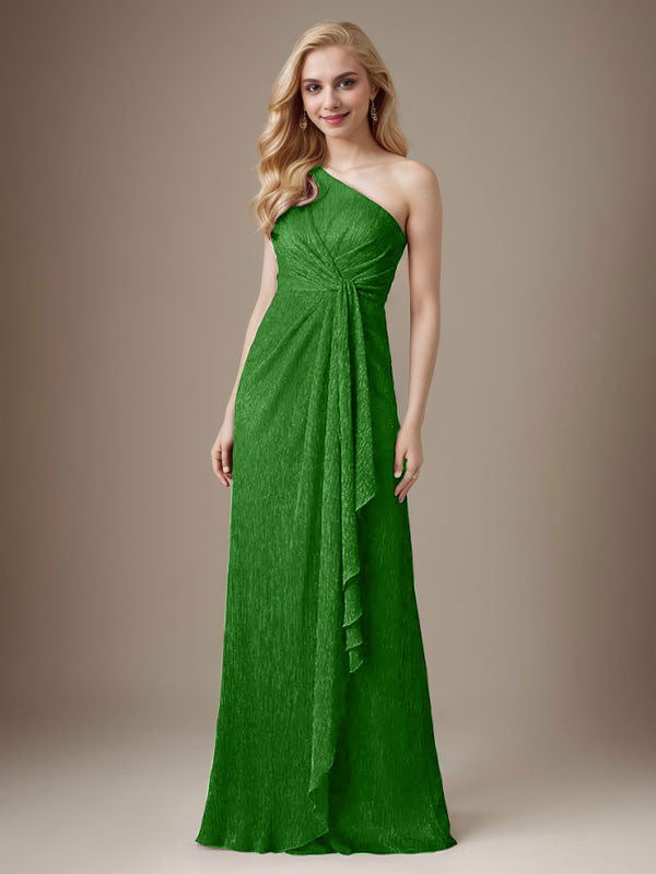 Rubinrotes Etuikleid mit einer Schulter aus metallischem Mesh Mutterkleid der Braut