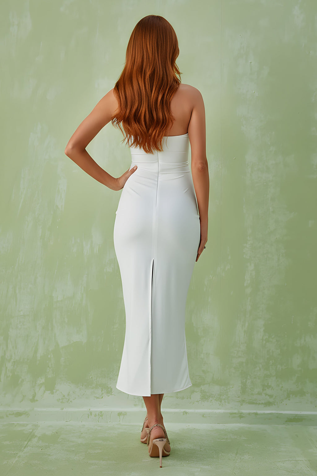Chic Cutout Halter Midi Dress With Floral Embellishments