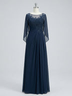 A-Linien/Prinzessin Ausschnitt bodenlanges Mutter der Braut Kleid mit Plissees & Pailletten