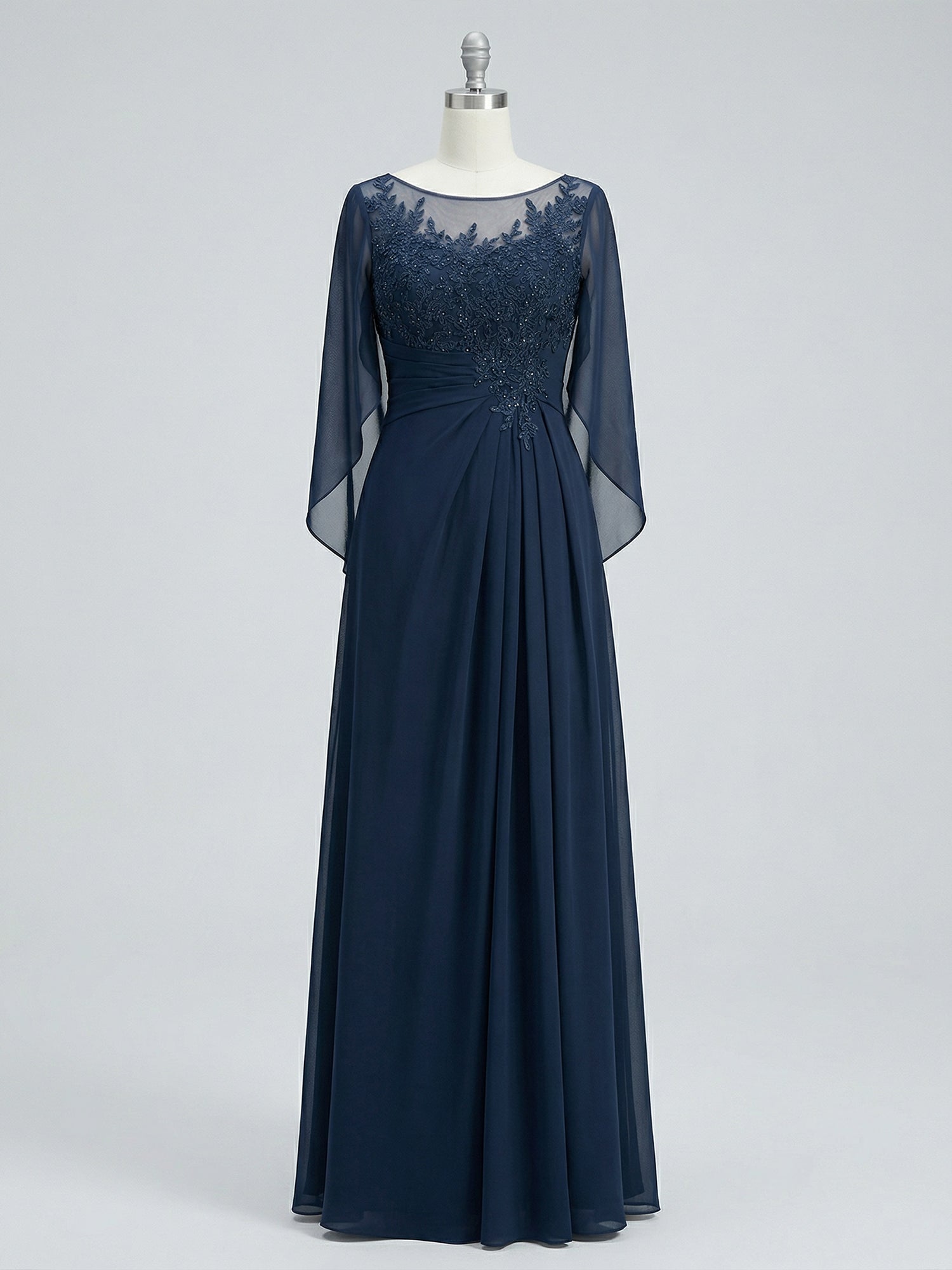 A-Linien/Prinzessin Ausschnitt bodenlanges Mutter der Braut Kleid mit Plissees & Pailletten