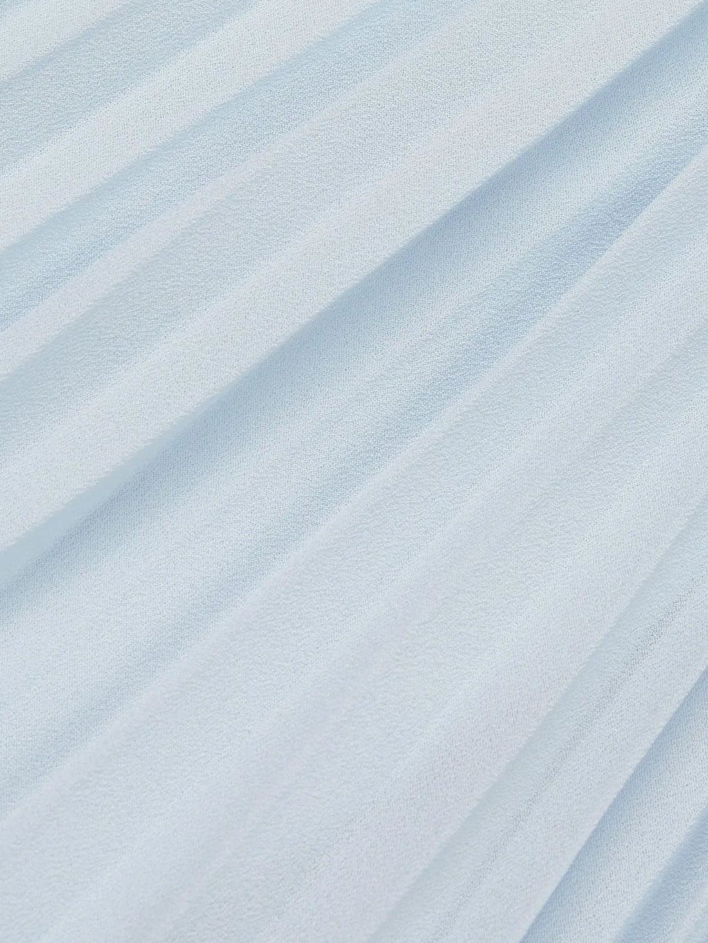 Hellblaues plissiertes gerafftes Ballonärmel A-Linien Midi Chiffonkleid