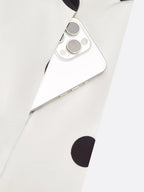 White Polka Dots V Neck Sleeveless A-Line Midi Dress