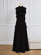 Vestido Longo Hank com Aplicação de Flores