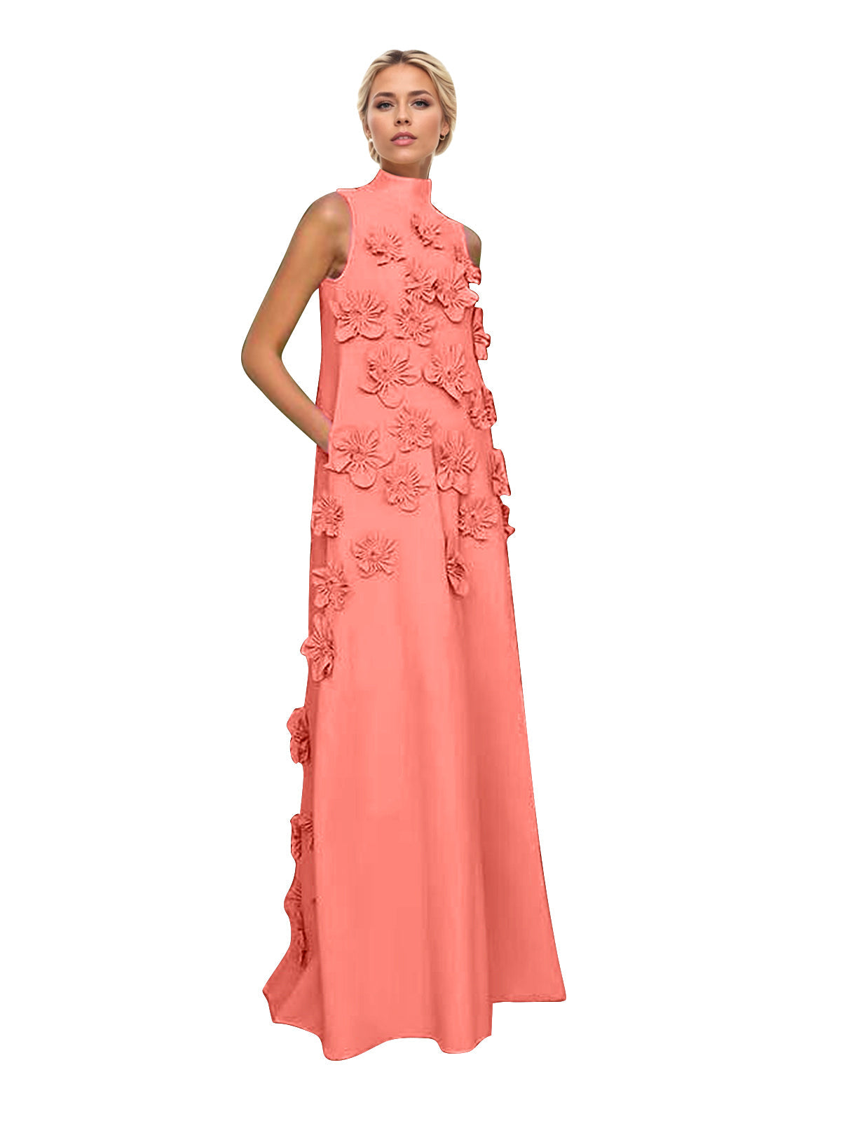 Hank Blumenverziertes Maxikleid
