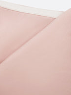 Pink 3D Floral V Neck Short Sleeve Sheath Midi Dress